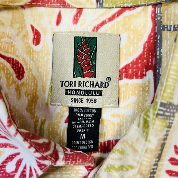 Tori Richard Honolulu Men’s Size Medium Hawaiian Tropical Shirt Palm Tree - Picture 6 of 9